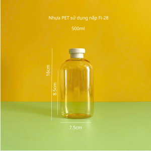 Chai đựng sữa tắm vàng trong PET nắp bật trắng