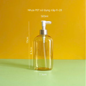 Chai đựng sữa tắm vàng trong PET vòi nhấn trắng nhọn