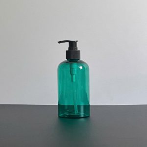 Chai PET xanh ngọc vòi nhấn sóng đen