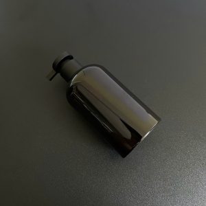 Chai PET nâu đen vòi nhấn dẹp