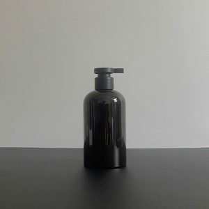 Chai PET nâu đen vòi nhấn dẹp