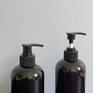 Chai PET nâu đen vòi nhấn sóng