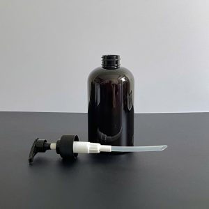 Chai PET nâu đen vòi nhấn sóng