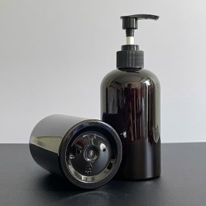 Chai PET nâu đen vòi nhấn sóng