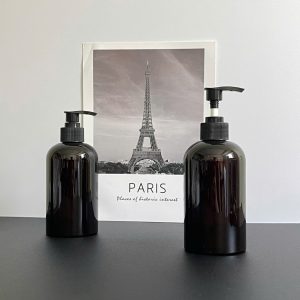 Chai PET nâu đen vòi nhấn sóng