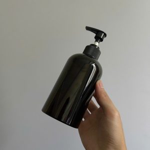 Chai PET nâu đen vòi nhấn sóng