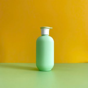 Chai đựng sữa tắm xanh hình trụ HDPE vòi nhấn dẹp xanh lá