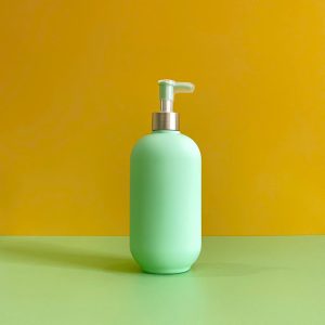 Chai đựng sữa tắm xanh hình trụ HDPE vòi nhấn dẹp xanh