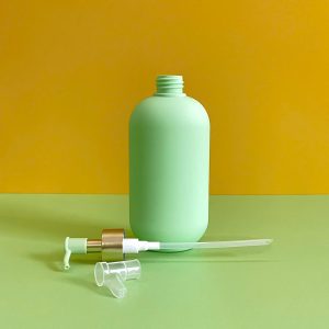 Chai đựng sữa tắm xanh hình trụ HDPE vòi nhấn dẹp xanh