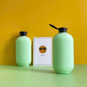 Chai đựng sữa tắm xanh hình trụ chất liệu HDPE nắp bật