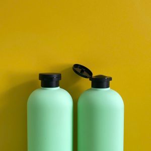 Chai đựng sữa tắm xanh hình trụ chất liệu HDPE nắp bật