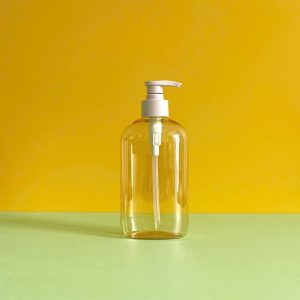 Chai đựng sữa tắm vàng trong PET vòi nhấn nâu nhám