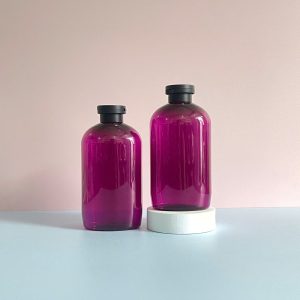 Chai PET tím tròn nắp bật Đen 500ml