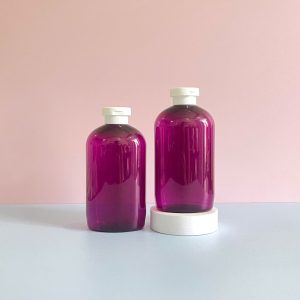 Chai PET tím tròn nắp bật Trắng 500ml