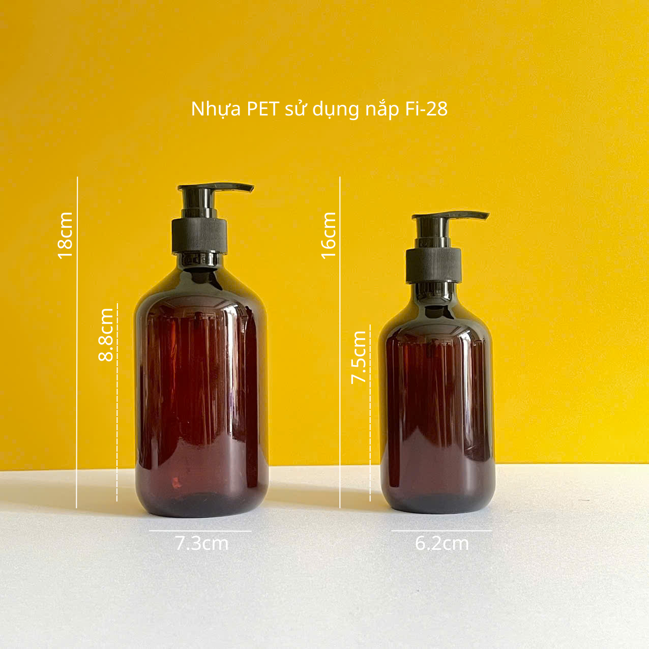 Chai PET nâu đen vòi nhấn đen 350ml 500ml